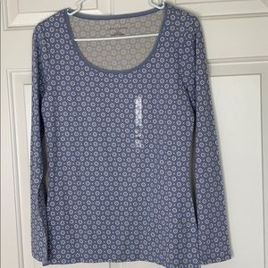 Ann Taylor circle dot S Long Sleeved Tee